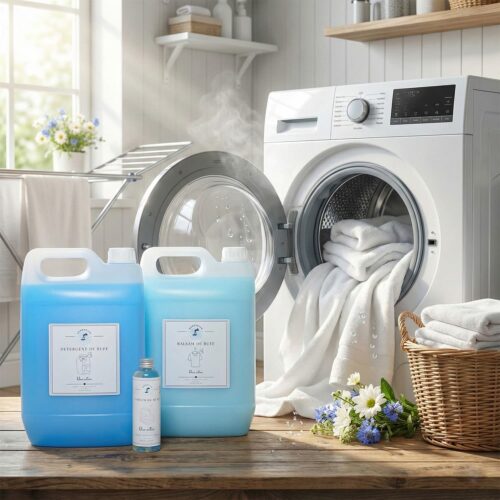 Pachet 5+5 KG Detergent, Balsam, 100 ml Parfum BLUE ACTIVE