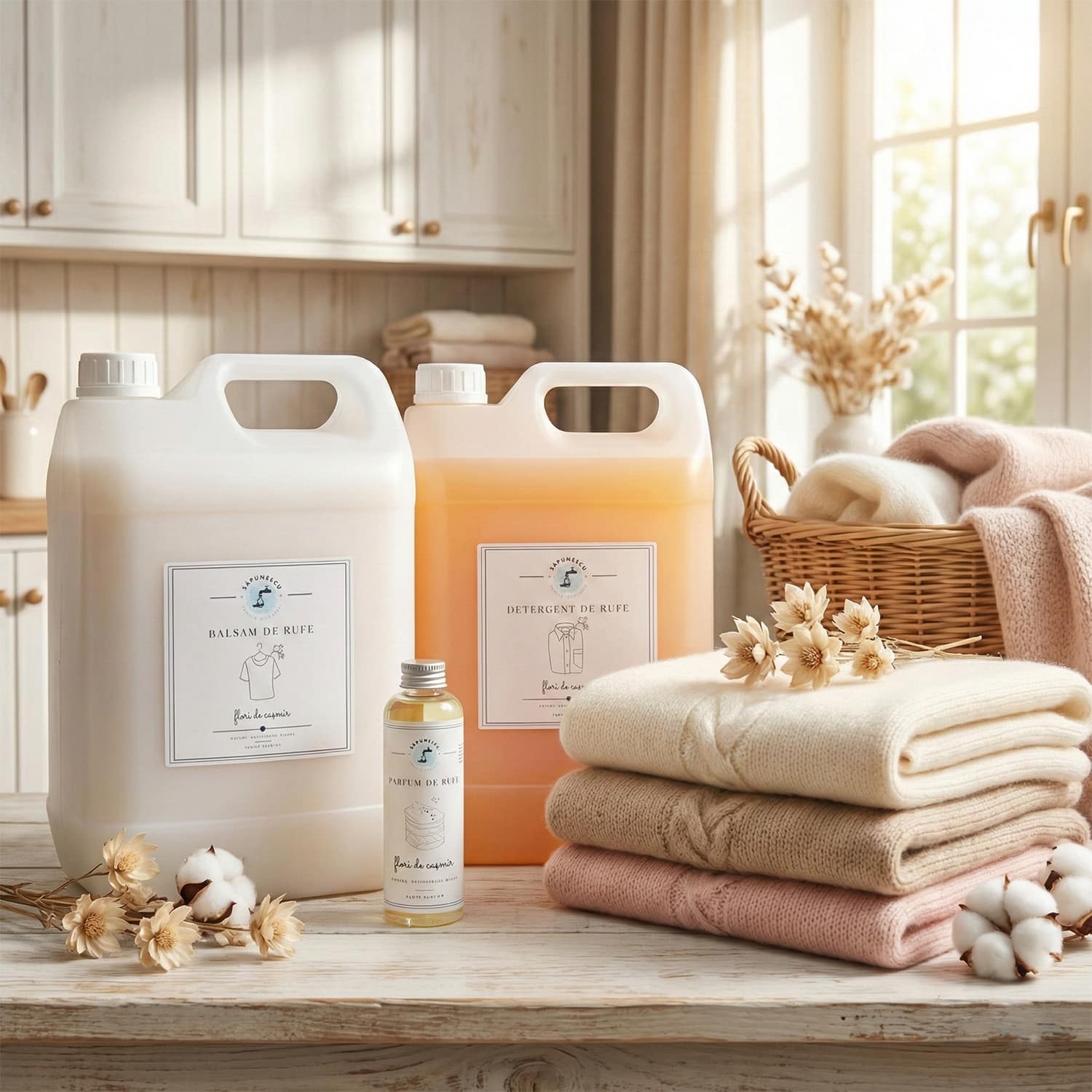 Pachet 5+5 KG Detergent, Balsam, 100 ml Parfum FIOR DI CASHMERE